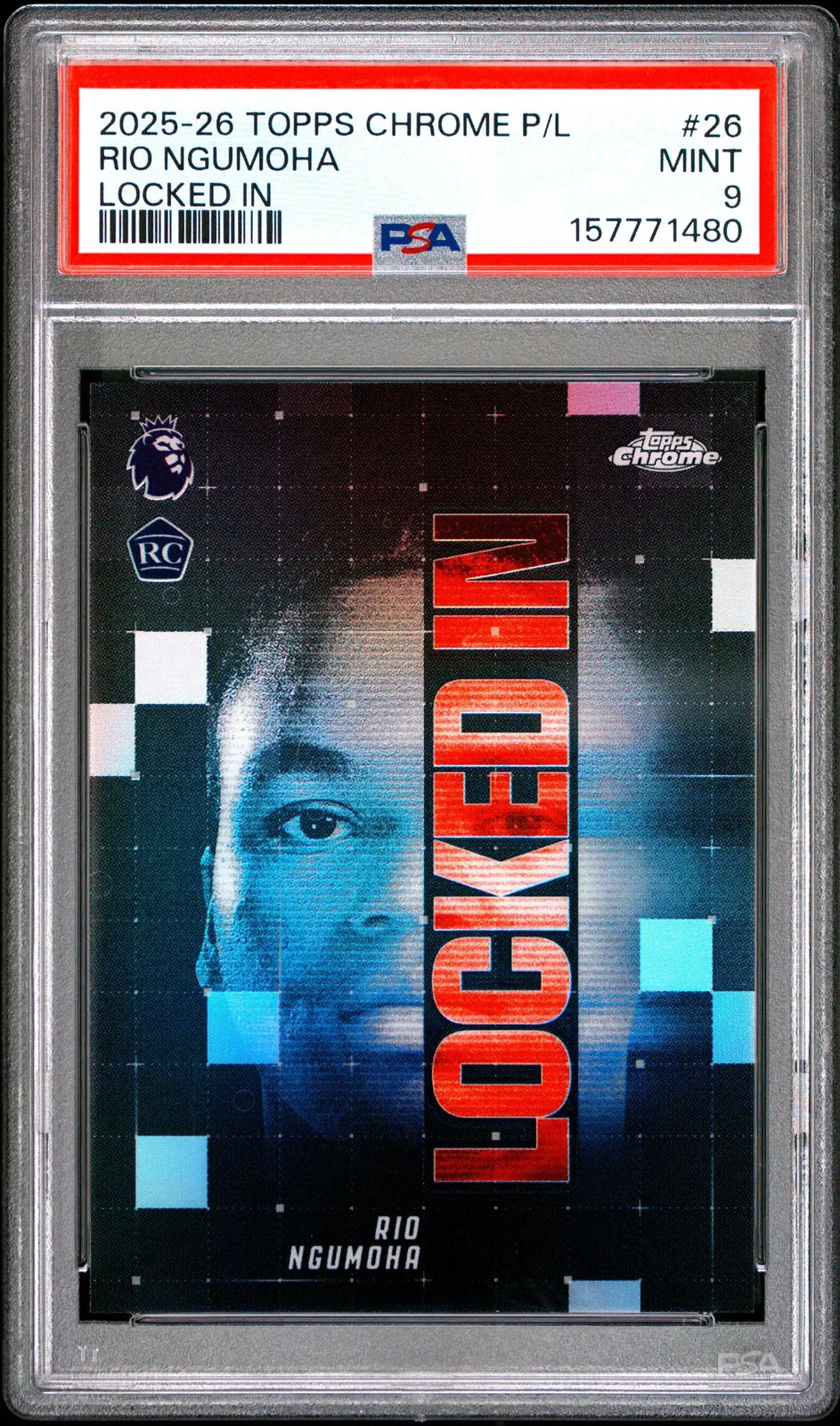 Rio Ngumoha #LI-26 Soccer Cards 2026 Topps Chrome Premier League Locked In trading card — raw and PSA graded price guide