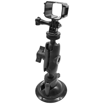 Sturdy Car Windshield Mount For Mini Cameras Single Touch Release Plastic Frame