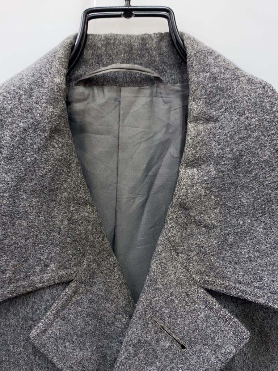 Pure Wool Coat Gray Solid Size Large Warm Unlined… - image 4