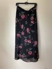 LAURA SCOTT Womens Maxi Skirt Dark Floral Whimsigoth Fairy Grunge Y2K Goth 10