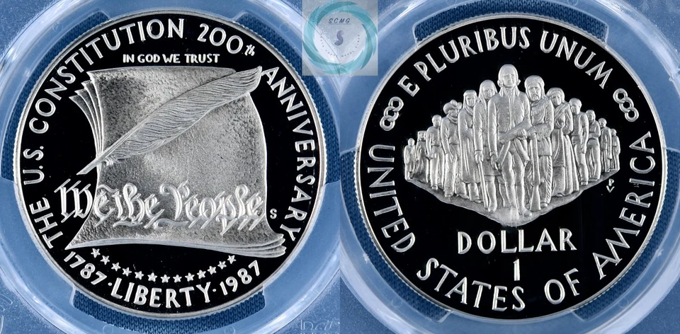 1987-S Proof Constitution Bicentennial Commemorative Silver Dollar PCGS PR70DCAM - Image 4 of 4