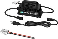 36V 25A LiFePO4 Battery Charger 43.8V IP67 Waterproof Golf Cart RV Marine