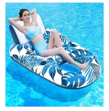 Pool Floats Adult 1-2-3 Person Inflatable Lounger, Extra Large Tanning Recliner 