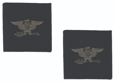 Colonel O6 Rank Patch Set of 2 Black Subdued Eagle Sew On 2''