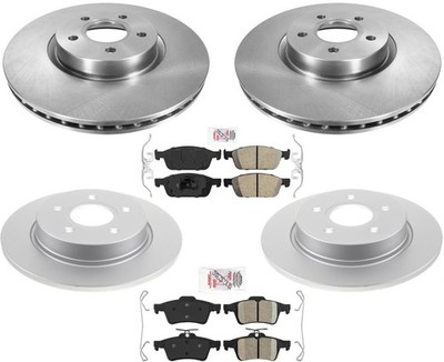 Front Vented Rotors Rear Coated Rotors & Brake Pads For Ford Focus ST 2013-2018