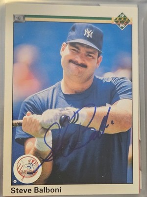 1990 Upper Deck STEVE BALBONI Yankees In-Person Signed  AUTO