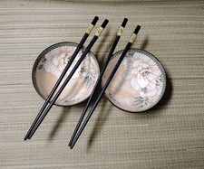 Ceramic Japanese Floral Ma Bowls And Chopsticks From Happy Life