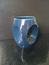 HOLKHAM POTTERY 'OWL' MUG. Dark Blue. Vintage Collectable. No Chips Or Cracks.