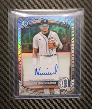2025 1st Bowman Chrome Nestor Miranda Prospect BLACK REP AUTO SP #'d 01 /10 WOW!