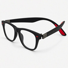 3 PACK KRANQ'D Blue Light Blocking Glasses Matte Black, Red Tips, Clear 3 COUNT 