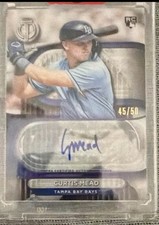 Topps Tribute Curtis Mead Tampa Bay Rays Autographs Purple /50 Autograph