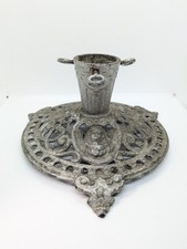 Antiker Christbaumst&auml;nder Gusseisen Silber Engel Weihnachtsbaum um 1880