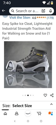 Snow And Ice Cleats Anti Slip Over Shoes Easy To Wear! Directions Included
