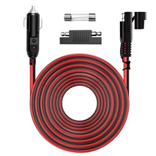 12V/24V Cigarette Lighter Plug to SAE Quick Release Adapter Extension Cable 1...