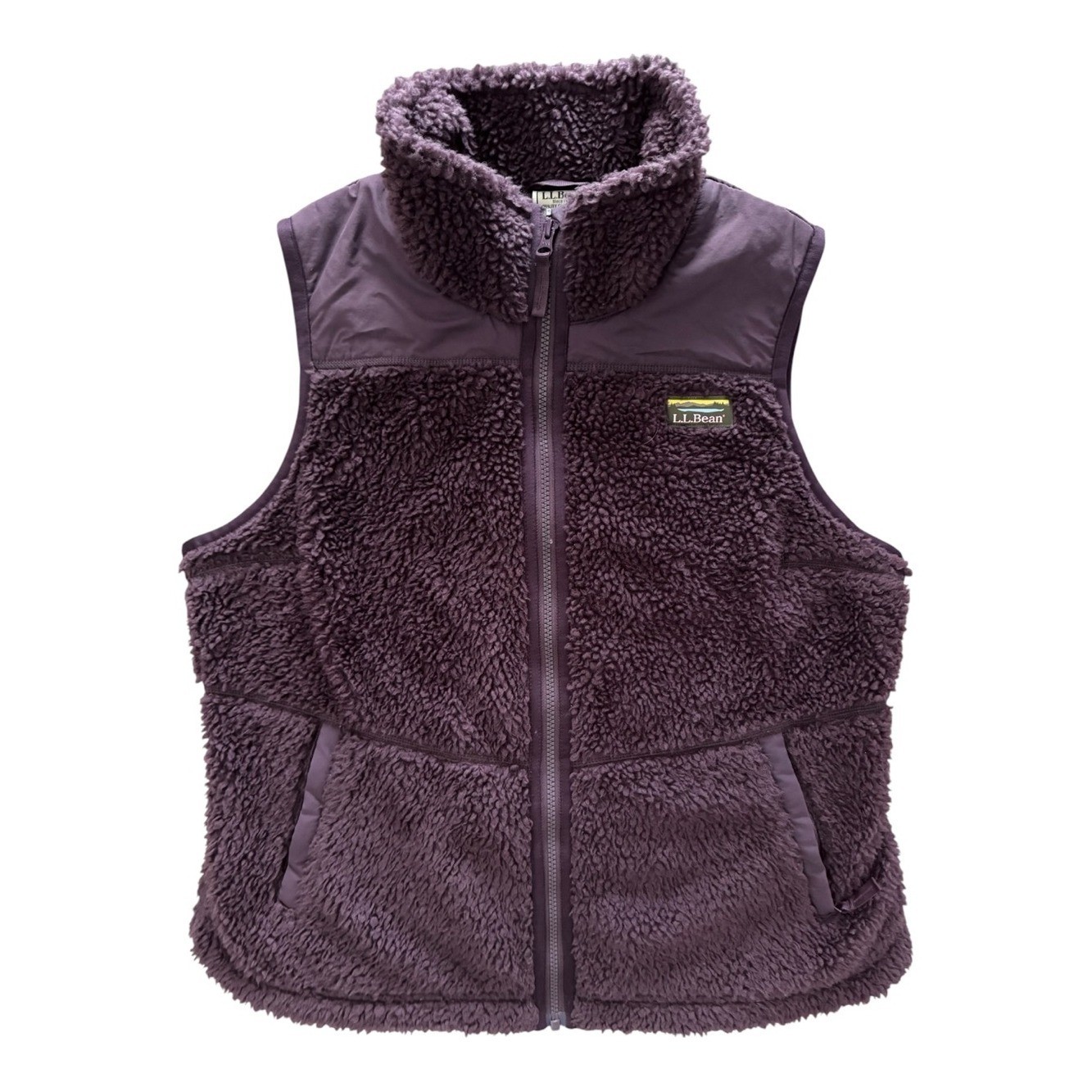 LL Bean's Sherpa Fleece Vest Sm 6-8 Eggplant