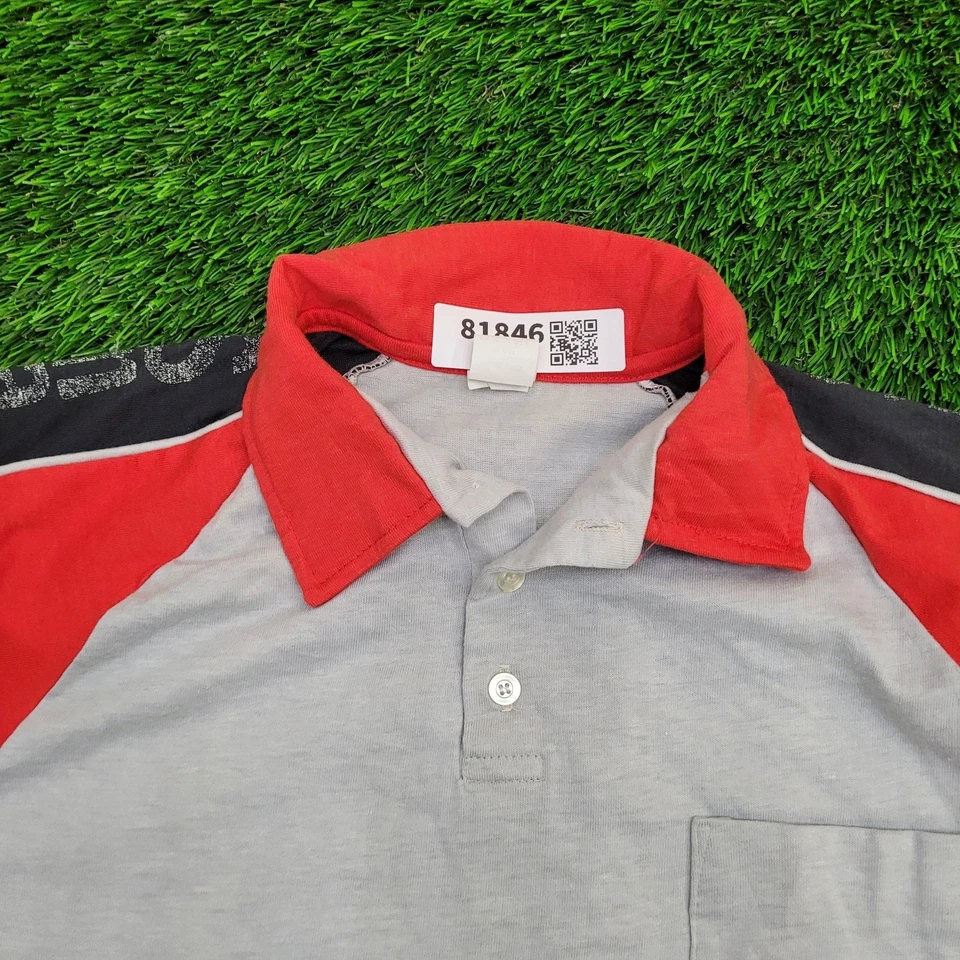 Polo Vintage Años 90 Snap-On Colorblock Mediano 20x27 Gris Foto 2 de 4