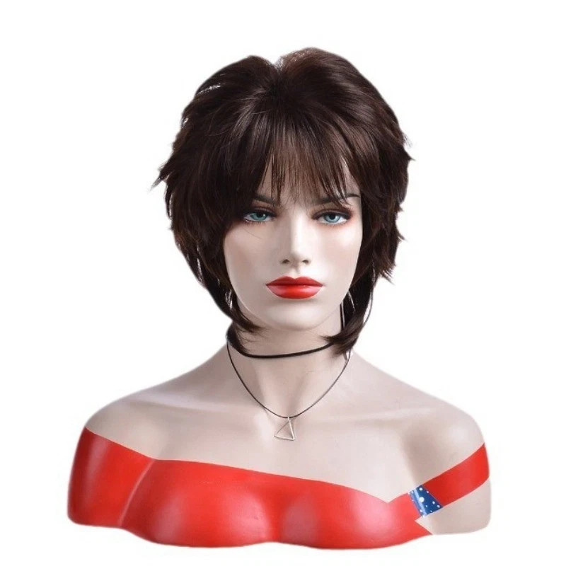 Women's Wig Short Curly Wigs Ladies Brown Blonde Wavy Hair Wig+Wig Cap