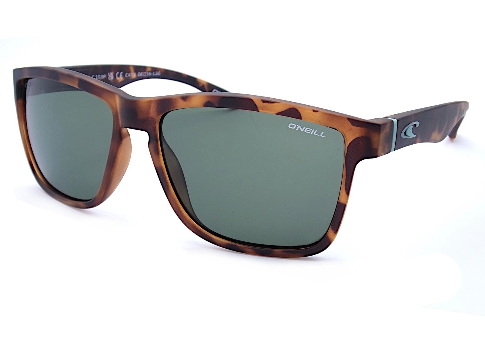 O'Neill Polarized Sunglasses 9033 2.0 Brown Tortoise with Green AR Lenses 102P