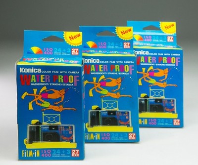 3 x KONICA WASSERDICHTE FOLIE-IN 400 ISO 24+3 abgelaufen