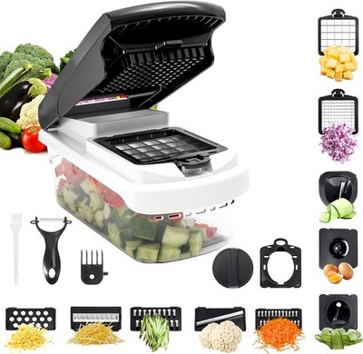 18-in-1 Vegetable Chopper Mandoline Slicer for Kitchen, Food Chopper with Contai
