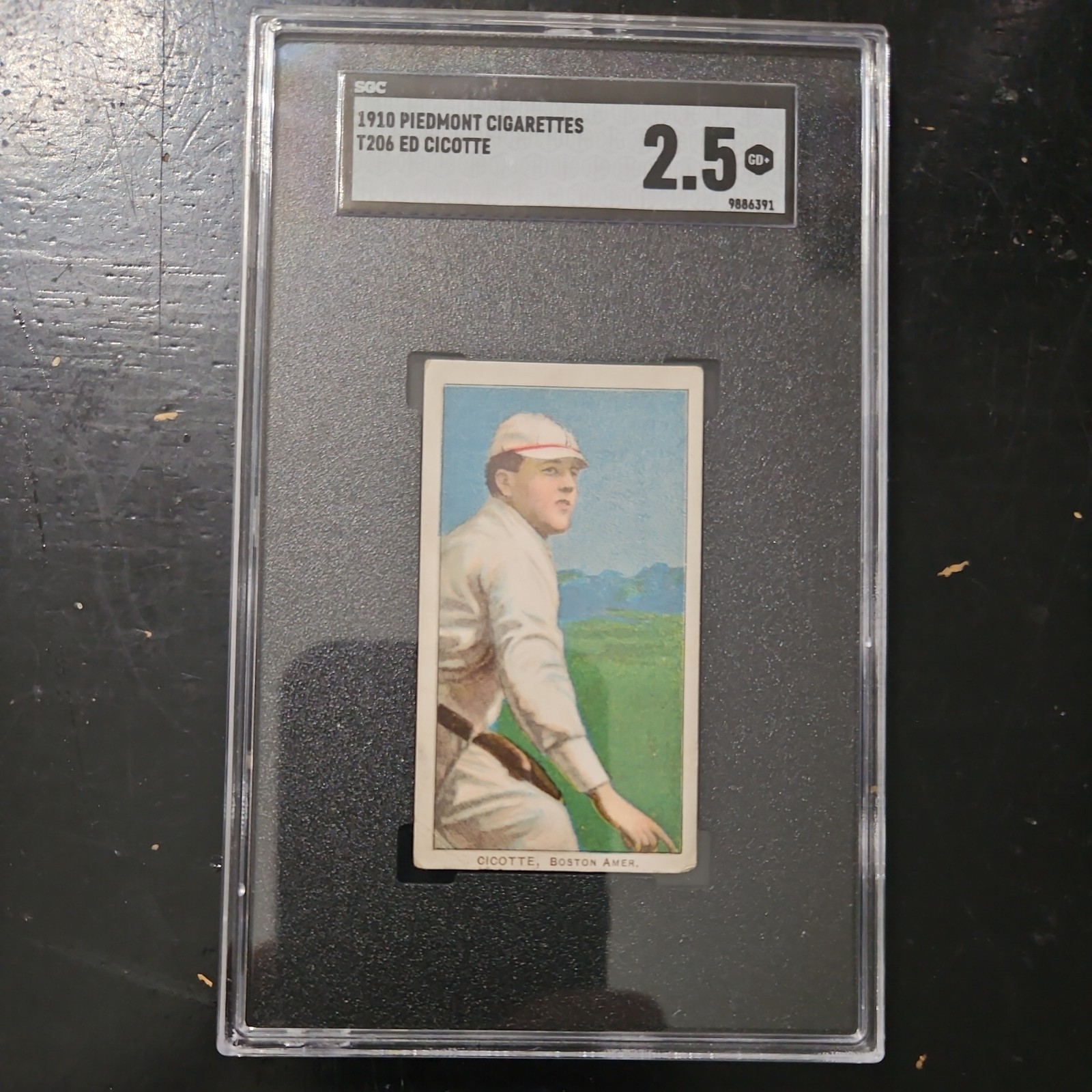 1909-11 T206 Ed Cicotte Boston Red Sox Piedmont 350/25 SGC 2.5 GD+ Nice Card!