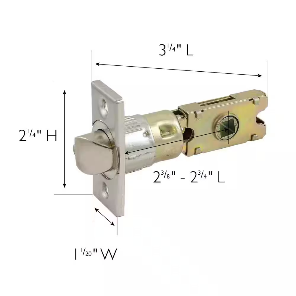 Satin Nickel Universal 6-Way Replacement Square Spindle Entry Door Latch NEW