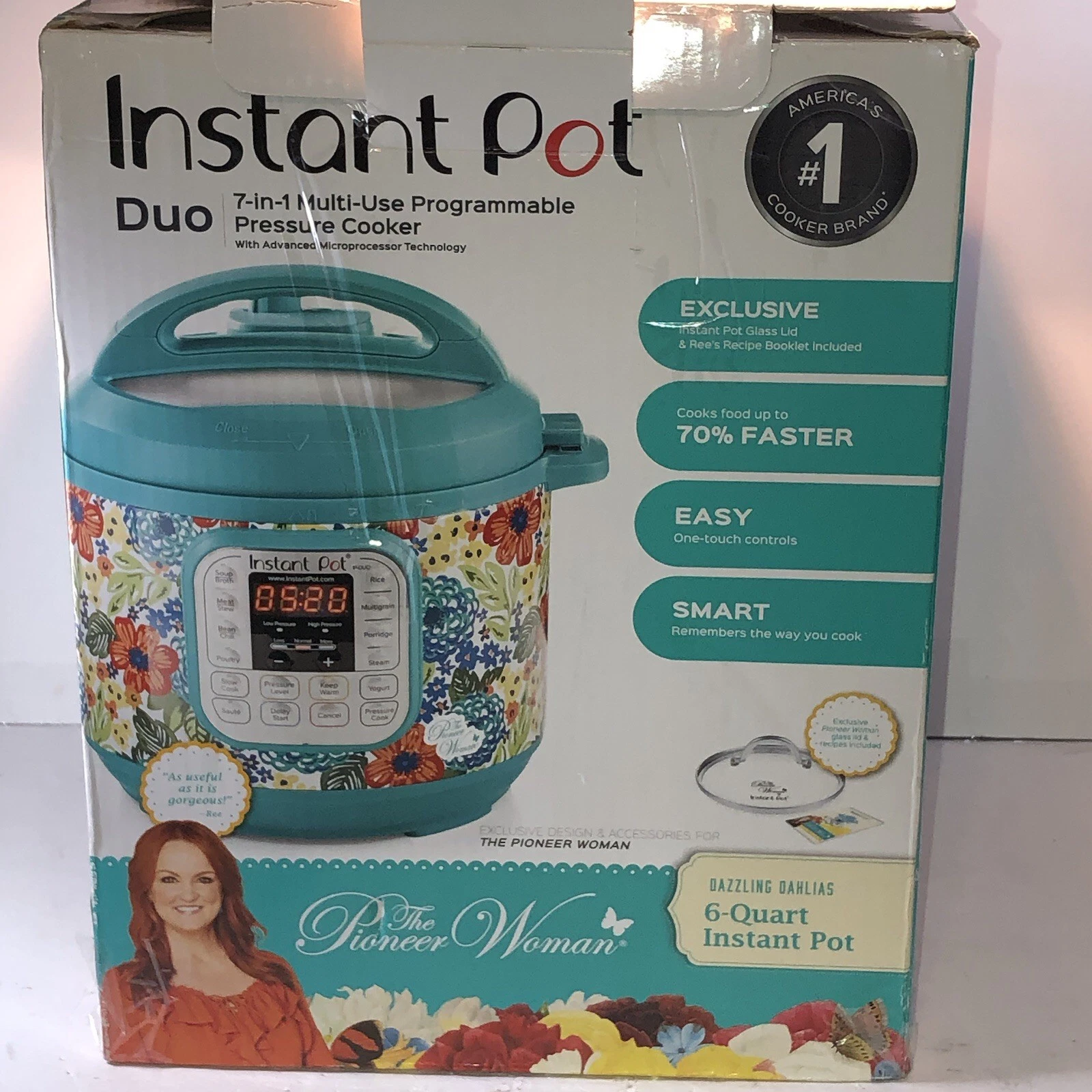 Nice Pioneer Woman Instant Pot IP-Lux60 Vintage Floral Aqua 6 QT Pressure Cooker