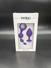 Rimba Purple Silicone Anal Plug & Beads Set Beginner Anal Toy Kit