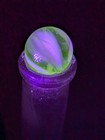 Vintage Akro Agate White Yellow Corkscrew Marble 5/8" UV Reactive Uranium Glass — photo 8