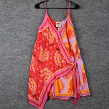 Farm Rio Dress Small Scarf Mini Wrap Swing Beaded Tassel Boho Tropical Resort