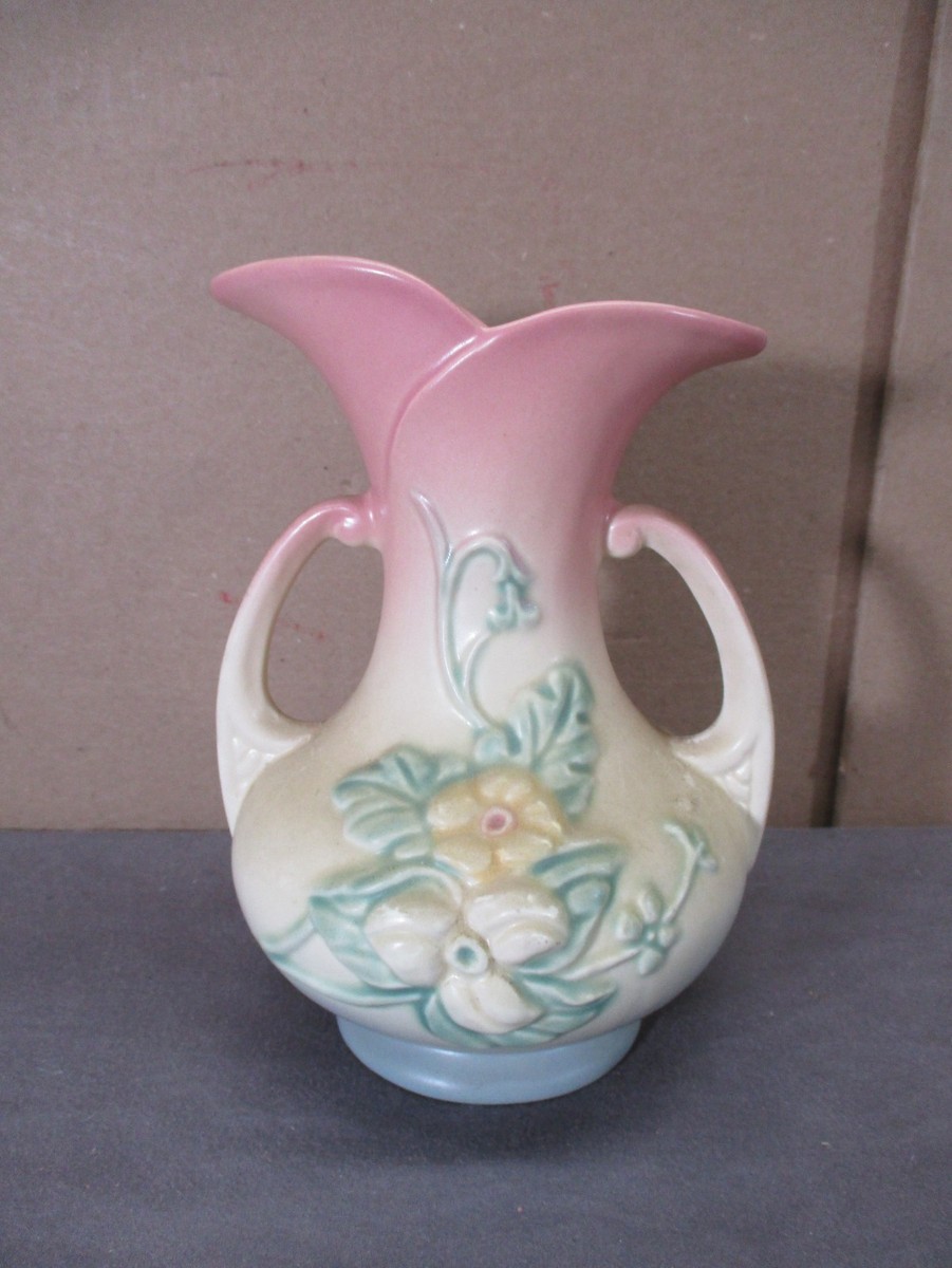 Vtg 1940's Hull Art Pottery #W8 Wildflower Pink Blue Cream Floral
