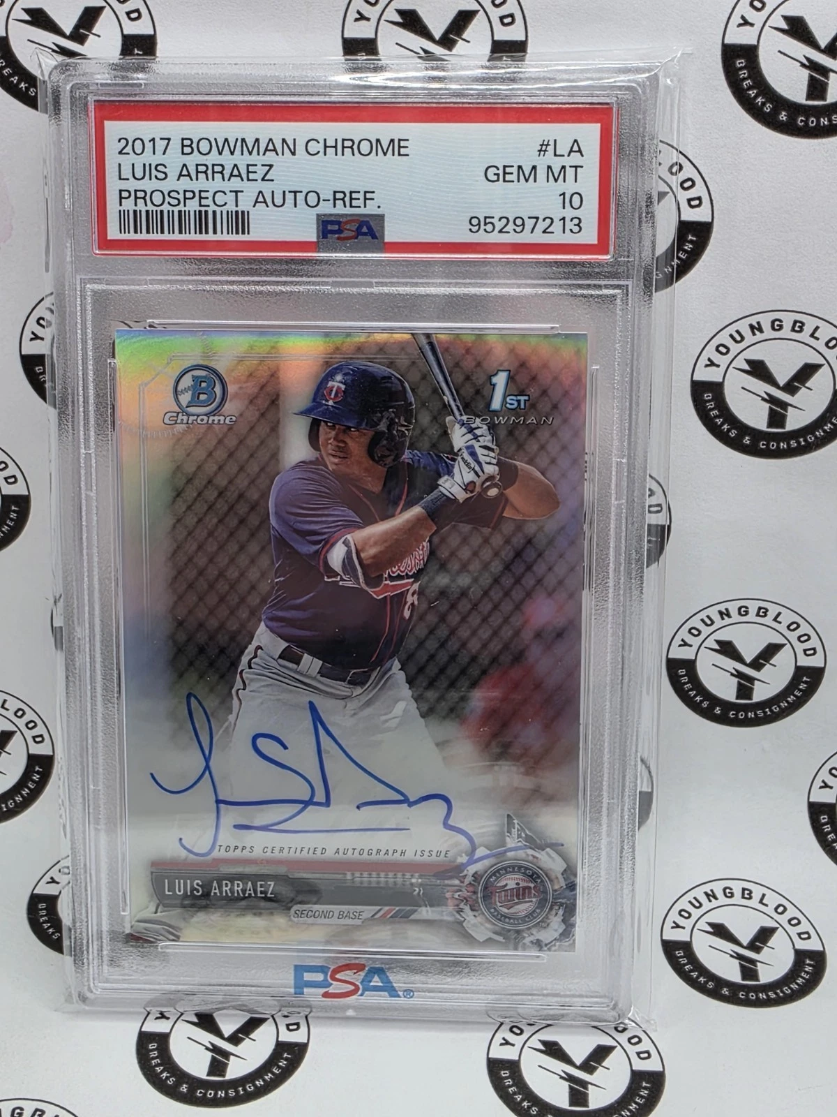 Deal for 2017 Bowman Chrome Prospect Auto Refractor /499 Luis Arraez #CPA-LA PSA 10 Twins