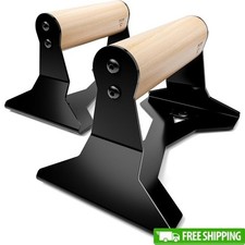 Ergonomic Wooden Push Up Bars Non-Slip Strength Training Equipment Home Gym New