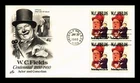 Dr Jim Stamps W C Fields 15c Block First Day Cover Artcraft Cachet