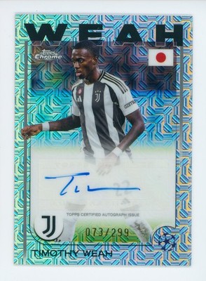 2024-25 Timothy Weah Topps Chrome Japan Mojo Juventus Autographed Card 73/299