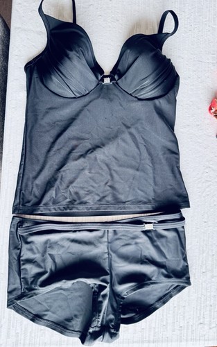 Next Black Tankini 36C Diamanté On Top And Bottom - Picture 1 of 7