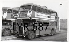 London Transport RT2703 LYR 687 AEC Regent 111 B&W Bus photo 5.5" x 3.5"