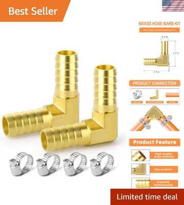 #ad #ad Heavy Duty 2 Piece Brass Hose Barb Reducer 90 Degree Elbow High Pressure Rated $13.99