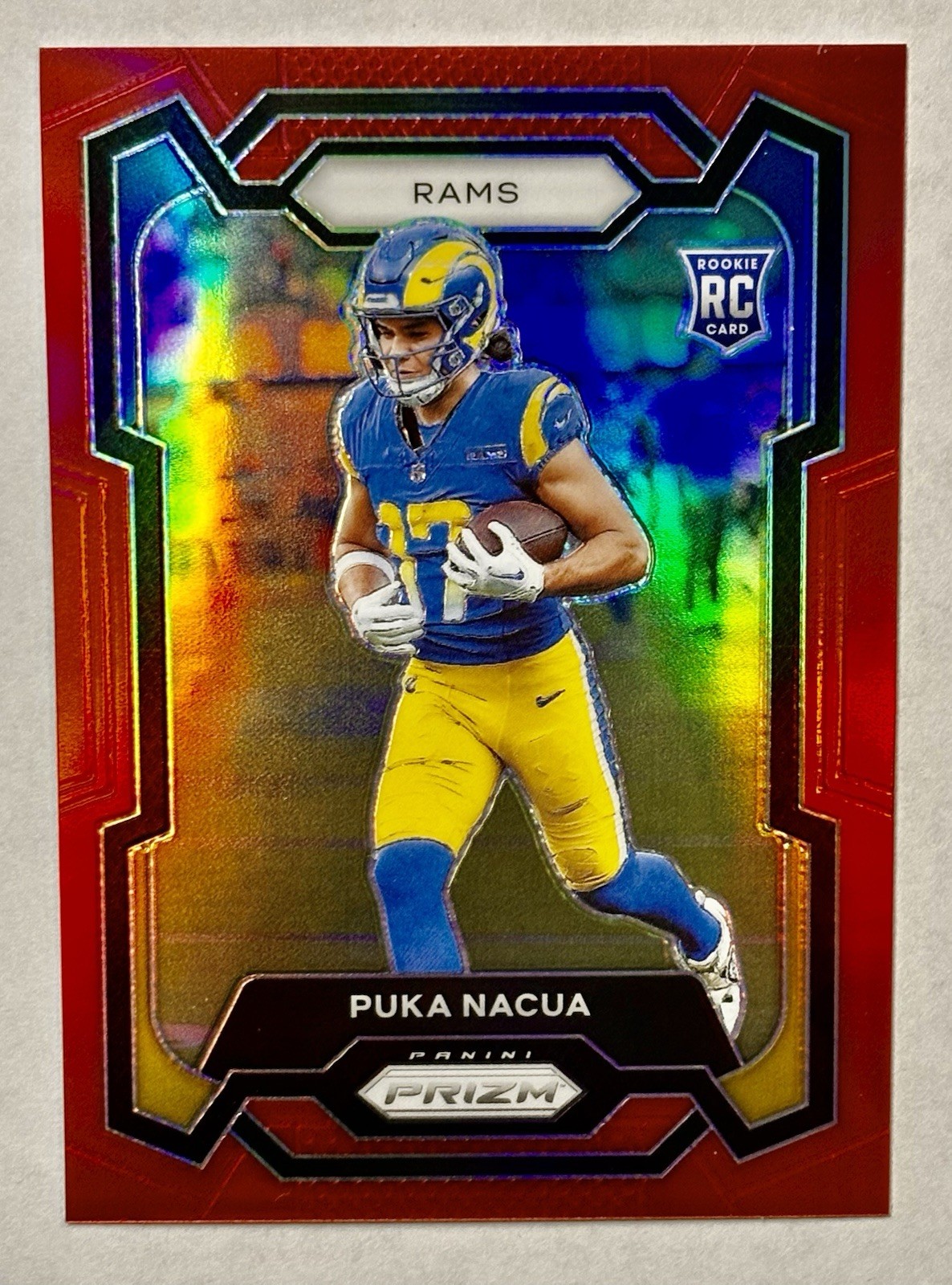 2023 Panini Prizm Puka Nacua Red Retail SSP Rookie Rams #357