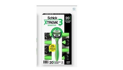Schick Xtreme 3, Sensitive Skin Razors - Flexible Blades with Aloe  20 Count