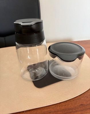 Zuckerdose Milchkännchen Tupperware Schwarz Durchsichtig