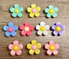10pc Colorful Daisy Summer Garden Flower PVC Shoe Charms for Crocs or Clogs