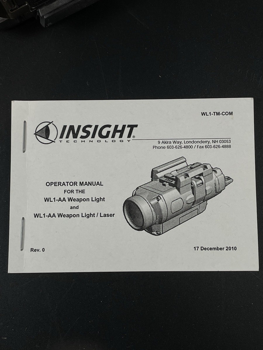 Insight L3 Eotech WL1-AA Weapon Rail Mounted Led Light W/ Red