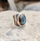 Labradorite Ring, 925 Silver Ring, Hammered Ring, Women Ring, Natural , All Size