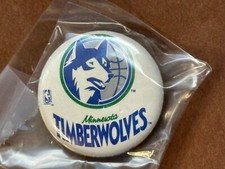 Minnesota Timberwolves NBA BASKETBALL pin pinback button Round logo Ball