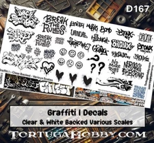 Graffiti Decals - 1:24 Scale - For Dioramas, Train Layouts, Models & More