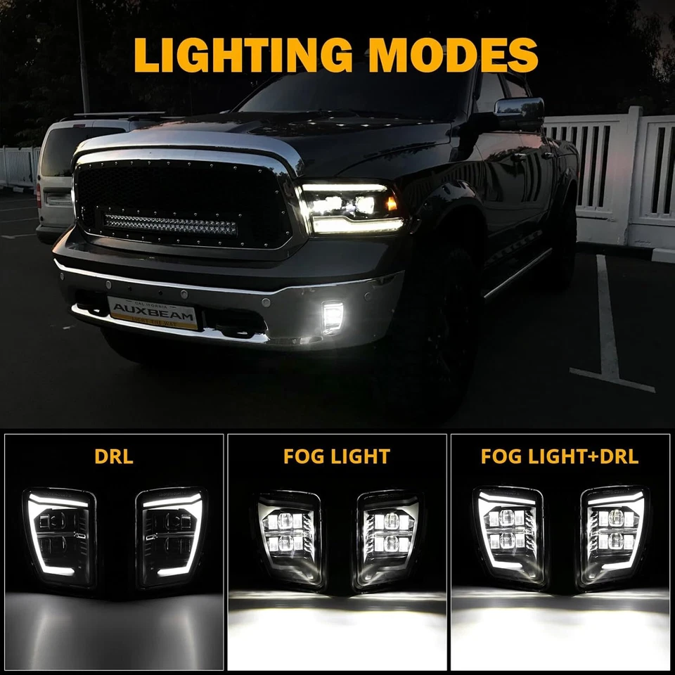 Für 13-18 Dodge Ram 1500 LED Stoßstangenlicht mit Tagfahrlicht Nebelscheinwerfer - Bild 4 von 4
