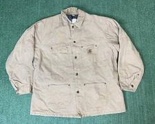 Vintage CARHARTT C02 SDL Chore Coat Blanket Lined  Jacket Size XL Sand Brown