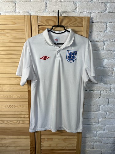 ENGLAND TEAM JERSEY HOME FOOTBALL SOCCER SHIRT 2009 - 2010 WHITE UMBRO MEN sz 42