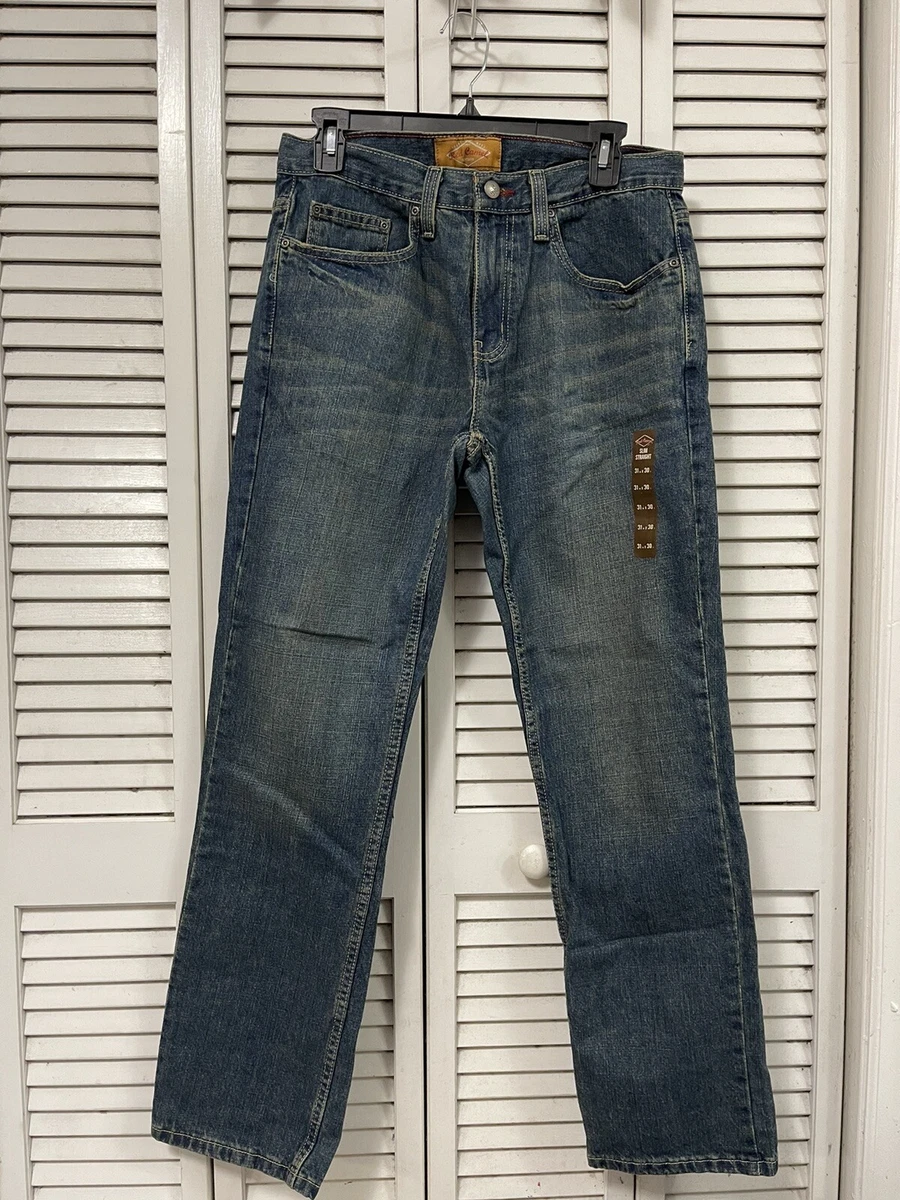 Red Camel Mens Jeans 31 x 30 Blue Slim Straight Distressed Stretch